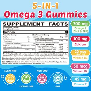 Vitadiscovery Kids Omega Supplement Omega 3 Gummies With Calcium Vitamin D3 &amp; K2 For Focus And Memory - Product Image 2
