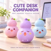 Jouet anti-stress en PU en forme de gourde, mignon, couleur pastel, doux, à presser, avec boîte de présentation, vente en gros