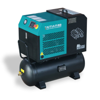 Compresseur d'air à vis portable 2,2 kW 3 CV avec système d'injection d'huile refroidi par air, faible bruit et vibrations, réservoir de 60 L pour la réparation automobile