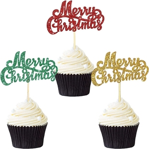 ชุดตกแต่งเค้กคริสต์มาสสำหรับงานเลี้ยงฉลองเทศกาล ตกแต่งขนมหวานธีมคริสต์มาส พร้อมคำอวยพร - Product Image 1