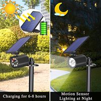 Lámpara Solar Alecter de Aluminio Fundido a Presión, Súper Brillante, con Sensor de Movimiento para Exteriores, IP67 Impermeable, 3600mAh, 1800 Lúmenes