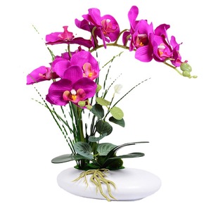 Decor <strong>Orchid</strong> <strong>Artificial</strong> Flowers White <strong>Orchid</strong> Plant 12 Heads Flower <strong>Artificial</strong> <strong>Orchid</strong> with <strong>Pot</strong> - Product Image 5