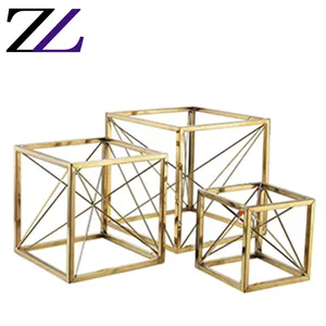 Thép Không Gỉ Cupcake Riser Vuông Vàng Kim Loại Hiển Thị Đứng Bánh Trường Hợp Pastry Thực Phẩm Tráng Miệng Hiển Thị Đứng Buffet Độ Cao - Product Image 1