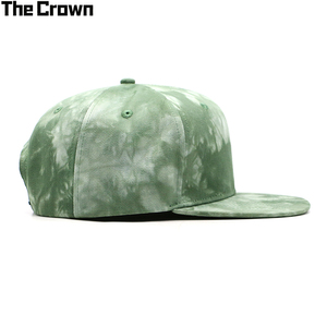 Gorra de Béisbol Snapback de 6 Paneles con Visera Plana, Tie Dye con Logotipo Personalizado, Verde Mármol, Estilo Urbano, Venta al Por Mayor - Product Image 2