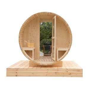 غرفة ساونا خارجية تقليدية من خشب الأرز الأحمر لـ 4 أشخاص بسعر الجملة، حوض ساونا للبيع - Product Image 3