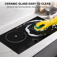 Table de cuisson électrique 4000W, plaque à induction 2 brûleurs, 9 réglages de puissance, mode maintien au chaud, commande tactile intégrée, contrôlée par application, pour la maison