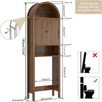 Meuble de rangement arqué moderne du milieu du siècle pour toilettes, étagère de salle de bain compacte à 4 niveaux, organisateur de placard