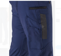 Pantalon de travail imperméable en satin élastique, taille mi-haute, coupe skinny, avec revers, genoux renforcés, triple couture, léger et respirant