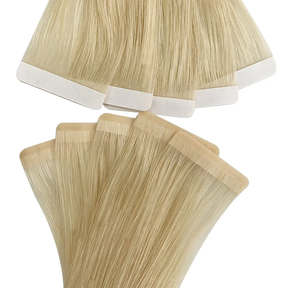 Best Virgin Remy Human Hair Extension Double Tape in Hair Invisible Seamless Blonde Russian hair