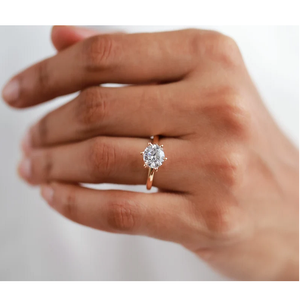 Anillo de compromiso con diamante de laboratorio certificado por IGI de 2 quilates, corte redondo, color E, claridad VS, diseño solitario clásico, anillo creado en laboratorio para mujer. - Product Image 1