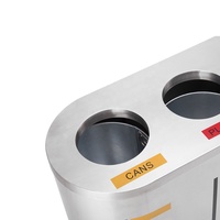 Poubelle de recyclage en acier inoxydable personnalisée à 2 compartiments pour centre commercial, école