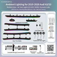 Éclairage d'ambiance dynamique 64 couleurs pour Audi A3 S3 8V 2013-2020, accessoires de mise à niveau de l'éclairage intérieur de voiture, éclairage de la grille d'aération
