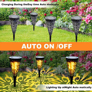 Luces solares LED para jardín, lámpara para caminos exteriores con panel solar, resistente al agua, para decoración de patio y jardín. - Product Image 4