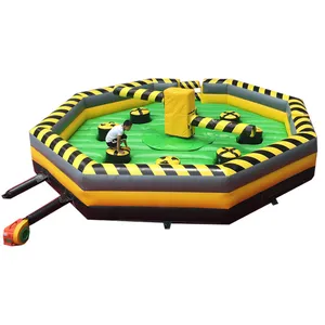 Toxic Inflatable Meltdown Eliminator Wipeout Game With Inflatable Mattress