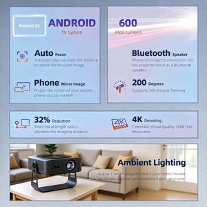 <span class=keywords><strong>Projecteur</strong></span> intelligent AUN A005 1080P Full HD 760 ANSI Lumens Home Cinéma Écran LCD Projecteurs <span class=keywords><strong>vidéo</strong></span> avec support - Product Image 3