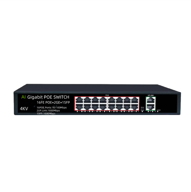 Standard New Desktop16+2 Port POE Switch with Gigabit Power Supply
