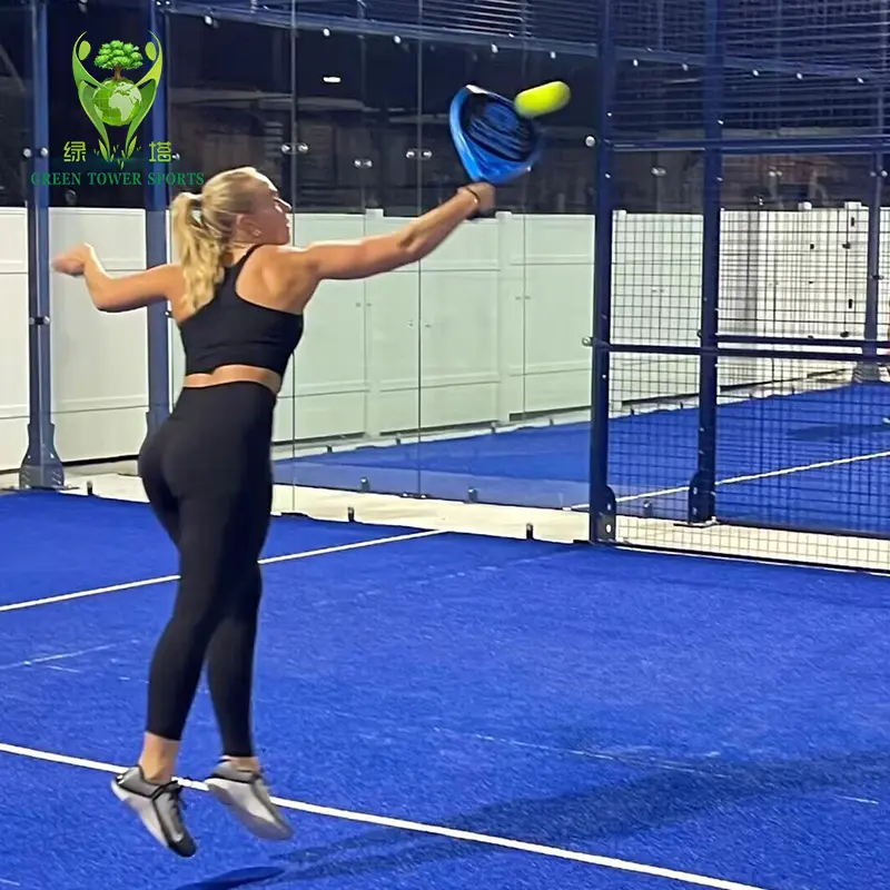 Nieuw Ontwerp Padelarbeider Beweegbare Panoramische Padelbaan Topkwaliteit Outdoor Sportveld Kunstgras Voor Paddel Tennisbaan