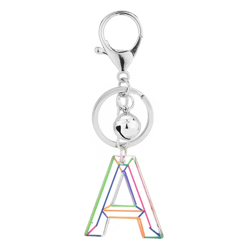 Resin Key Chains Letter Pendant Keychains Rings For Women Cute Car Acrylic Glitter Keyring Holder Charm Bag Couple Bag Gifts