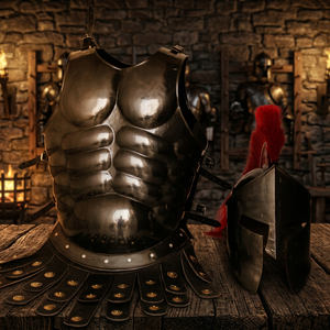 Ensemble de Costume de Guerrier Spartan Grec avec Casque, Cuirasse et Plastron - Product Image 2