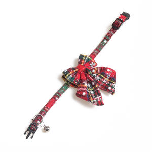 Bumopet fabricante al aire libre Venta caliente Festival de Navidad Breakaway Cat <span class=keywords><strong>Collar</strong></span> de lujo ajustable Cat <span class=keywords><strong>Collar</strong></span> con Bow-Knot - Product Image 3