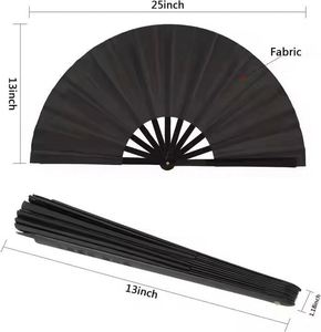 Abanico de mano grande de plástico de color sólido de 33 cm para fiestas rave, abanicos de plástico grandes a precio económico - Product Image 4