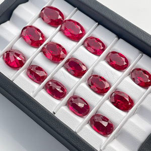 Oval Synthetic Ruby Loose Stone Red Gemstone For Jewelry Making - Product Image 2