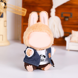 17Cm La Bu Bu Búp Bê Của Quần Áo Trang Phục Phụ Kiện Cho Idol V1 V2 Thời Trang T-Shirt Quần Short Denim Vest Trang Phục Sang Trọng Mini Búp Bê Quần Áo - Product Image 3
