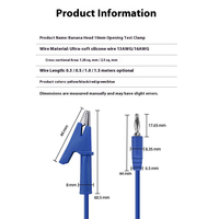 Fiche banane 4mm de haute qualité à 10mm ouvert pince crocodile câble de Test en Silicone câble d'alimentation multimètre 1m