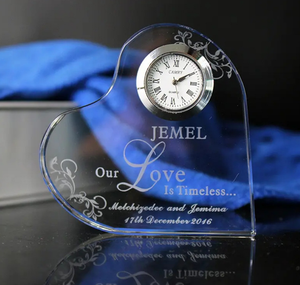 Bán buôn hình trái tim cá nhân pha lê đồng hồ cho trang trí nội thất bảng Top Crafted từ cao cấp tinh thể - Product Image 2