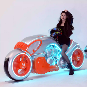 Sculpture de moto lumineuse grandeur nature en fibre de verre, décoration dynamique pour KTV, bars, discothèques et salles de spectacle - Product Image 4