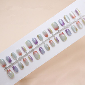 Lot de 30 faux ongles français en acrylique à presser, tailles XS, S, M, couvrance totale, avec colle pour nail art - Product Image 3