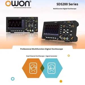 Oscilloscope numérique Owon SDS210 à 2 canaux, plage 100 MHz-200 MHz, 1 GS/s FFT, générateur de signaux 25 MHz 8 bits - Product Image 4