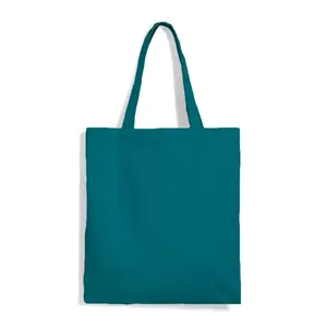 Sac fourre-tout en coton premium bleu océan, taille unique, pour usage promotionnel décontracté, technique de couture - Product Image 1