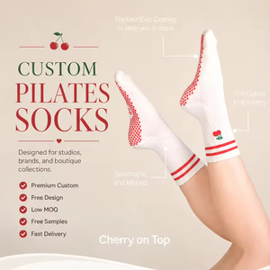 Customizable Yoga <b>Socks</b> Women Grip <b>Socks</b> Non Slip <b>Socks</b> Pilates <b>Socks</b> Custom Design Crew <b>Socks</b> with Logo Cotton Athletic <b>Socks</b> - Product Image 1
