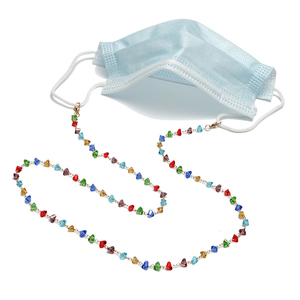 Chaîne de <span class=keywords><strong>lunettes</strong></span> en cristal en diamant plaqué or, perles triangulaires, accessoires de <span class=keywords><strong>lunettes</strong></span>, collier de <span class=keywords><strong>lunettes</strong></span> de soleil en cristal - Product Image 2