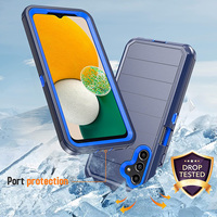 Étui de téléphone robuste et résistant aux chocs en TPU+PC avec clip de ceinture pour Samsung Galaxy A13 5G Robot Defender Cover