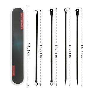 Black Stainless Steel Acne Needle 4 Piece Set For Face Blackhead Removal Beauty Tool - Product Image 4