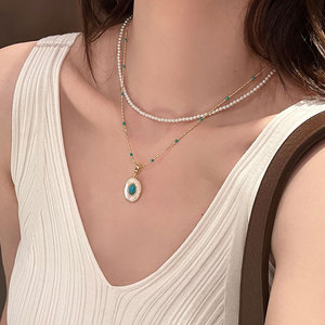Fashion Jewelry New Style Women's Necklace Copper Encrusted with Zircon Round Pendant Party Decorations - Product Image 5