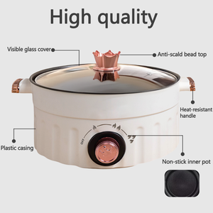 Olla Eléctrica de Alta Gama de 800W, Olla de Cocina Circular de Alta Potencia para el Hogar, Restaurante, Comercial, Antiadherente, de Vidrio Templado, para Exteriores - Product Image 5