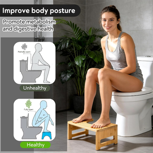 Tabouret de toilette pliable <span class=keywords><strong>en</strong></span> bambou à prix abordable, marchepied <span class=keywords><strong>en</strong></span> <span class=keywords><strong>bois</strong></span> pour enfants pour une meilleure posture à la toilette - Product Image 6