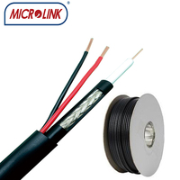 Câble coaxial composite rg59 +2c siamois avec gaine en PE PVC 305m par rouleau pour la communication des caméras de vidéosurveillance