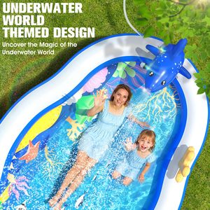 Promotion exceptionnelle : Grand centre de jeux gonflable 2026 avec piscine pour enfants, toboggan aquatique et arroseur, parc aquatique gonflable 120x70x50 pour enfants - Product Image 5