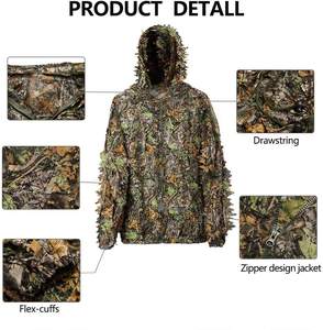 MUCHAN Costume <span class=keywords><strong>de</strong></span> <span class=keywords><strong>chasse</strong></span> camouflage forestier 3D Costume <span class=keywords><strong>de</strong></span> <span class=keywords><strong>chasse</strong></span> camouflage ghillie pour les chasseurs <span class=keywords><strong>de</strong></span> feuilles en vente - Product Image 2