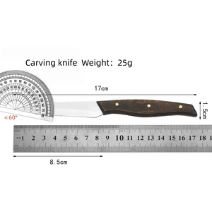 Ensemble de 3 couteaux à découper les aliments en acier inoxydable 3Cr13 avec manche en bois, pour fruits et légumes, pour hôtels et Horeca - Product Image 6