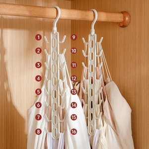 Wardrobe Space Saver Hook Clothes Drying Rack Vertical Sling Hook Foldable Plastic <b>Hangers</b> Storage Rack Clothes <b>Hanger</b> - Product Image 1