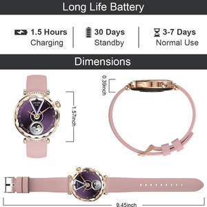 Hk88 của phụ nữ tập thể dục Tracker thông minh đồng hồ 1.19 "AMOLED Màn hình câu trả lời quay số cuộc gọi các tính năng Heart Rate ngủ màn hình cho <span class=keywords><strong>Android</strong></span> IOS - Product Image 2