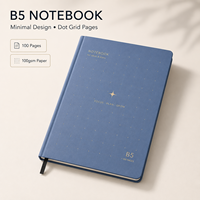 Carnet personnalisé B5 à couverture rigide, pages quadrillées douces avec dorure mate or, ruban, coins arrondis – Idéal pour le bureau, les études et la planification quotidienne