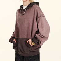 Streetwear de haute qualité personnalisé polaire vierge Vintage lavage à l'acide soleil fané poches en détresse sweats à capuche et sweat-shirts pour hommes