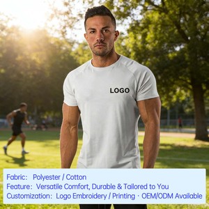 Custom Wholesale Men's Quick Dry Gym <strong>Clothing</strong> Fitness Apparel-Breathable T-Shirt Printing Logo Plus Oversized Size Sportswear - Product Image 3