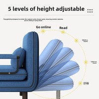 Sofá Cama Convertible Plegable con Tapicería de Tela y Metal, Diseño Moderno y Minimalista para Apartamentos Pequeños, Sala de Estar, Oficina, Balcón